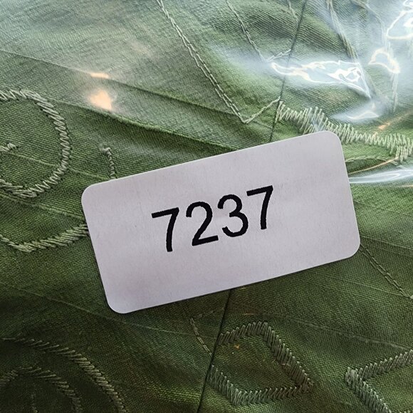 Womens Petite Coldwater Creek Green Embroidered Silk Jacket Open Front Size PS - Picture 8 of 8